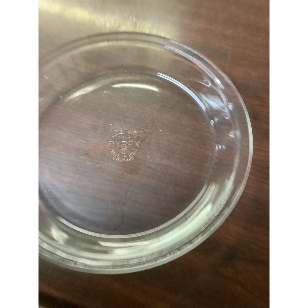 Vintage PYREX 9" Clear Glass Round 1.5" DEEP Pie Plate #209 Older Trademark~ USA